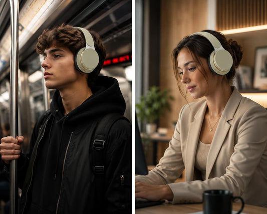 Everyday Foldable Wireless Headphones, Lightweight Bluetooth 5.3 Headset for Travel, Work & Calls