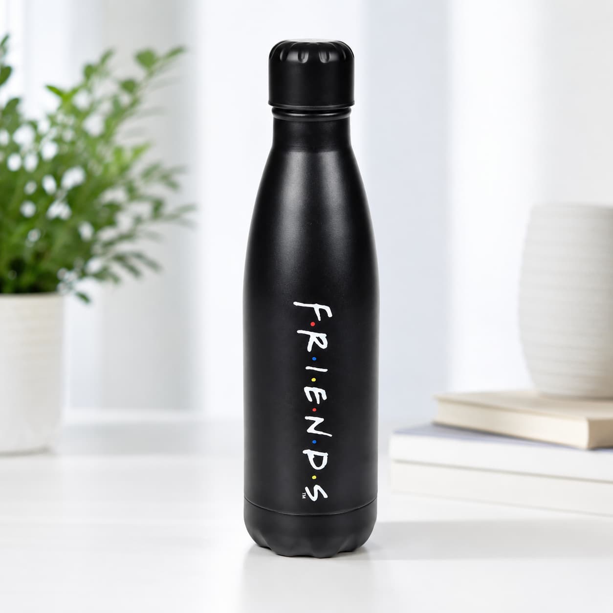 Friends Black Matte Stainless Steel Thermos Bottle, 500ml - Gifting CY - Cyprus -