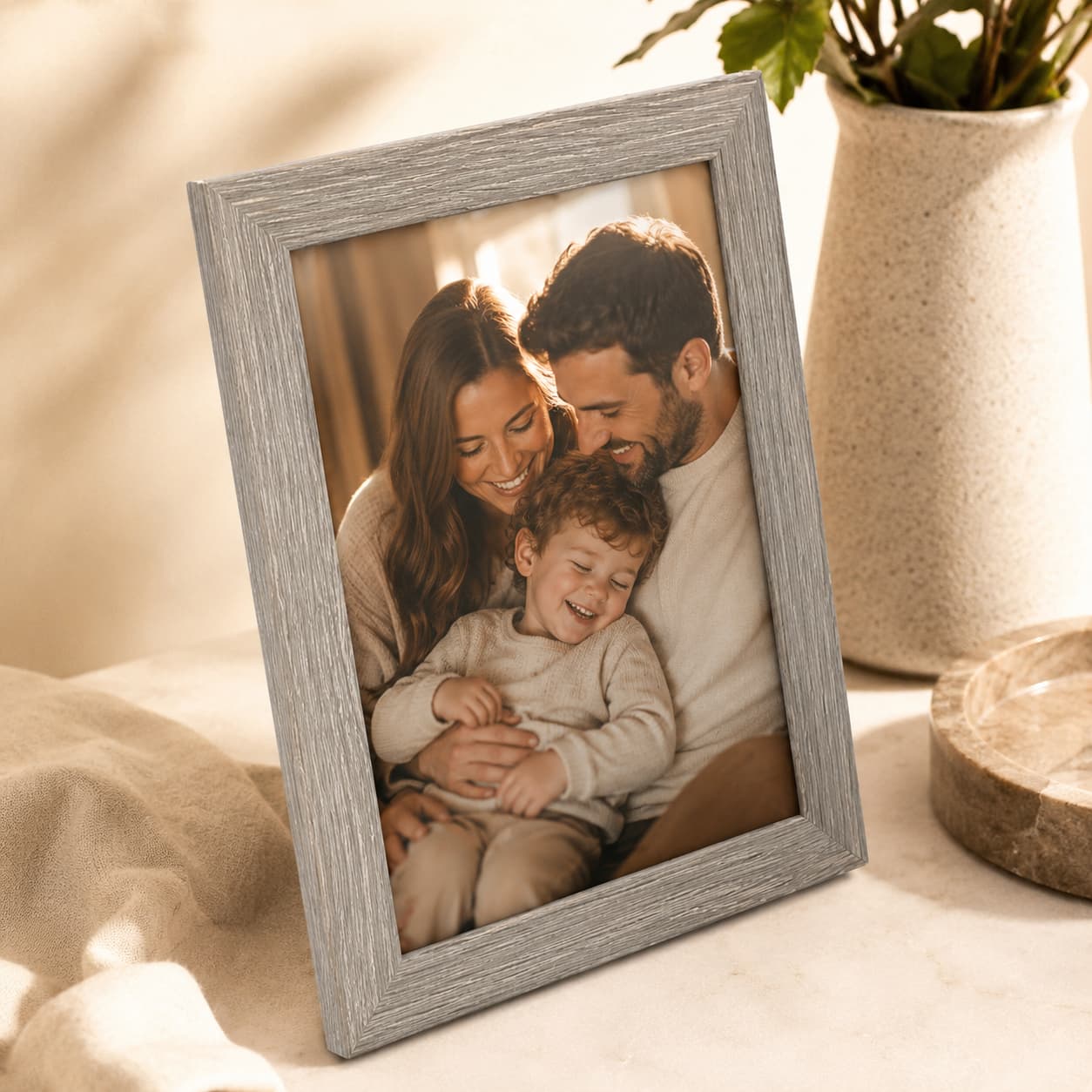 Wooden Frame Water Grey 13x18cm - Gifting CY - Cyprus -