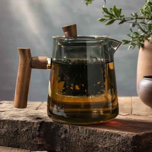 Serene Glass Tea Infuser Pot, Elegant Clear Tea Maker for Loose Leaf Tea & Calm Daily Rituals
