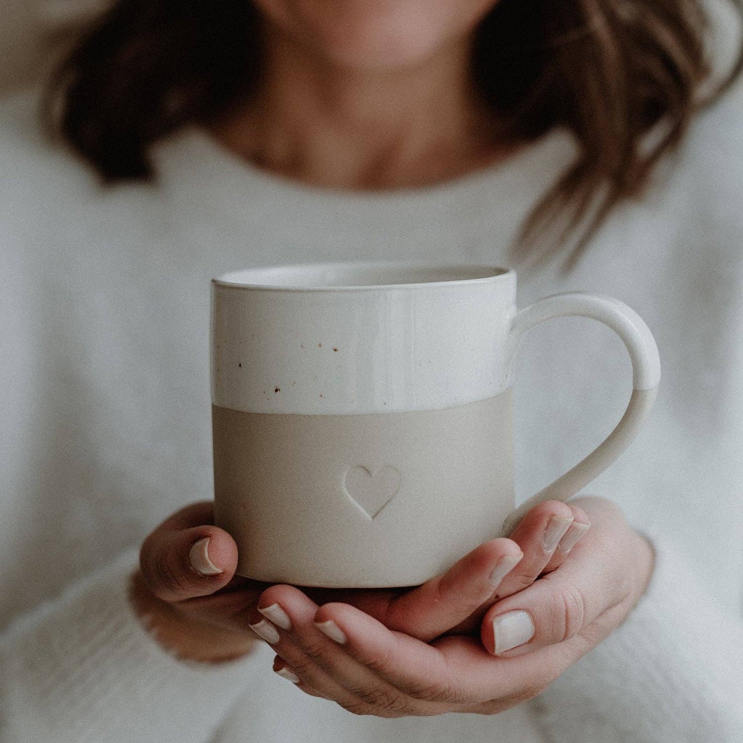 Large Heart Stoneware Mug – 450ml