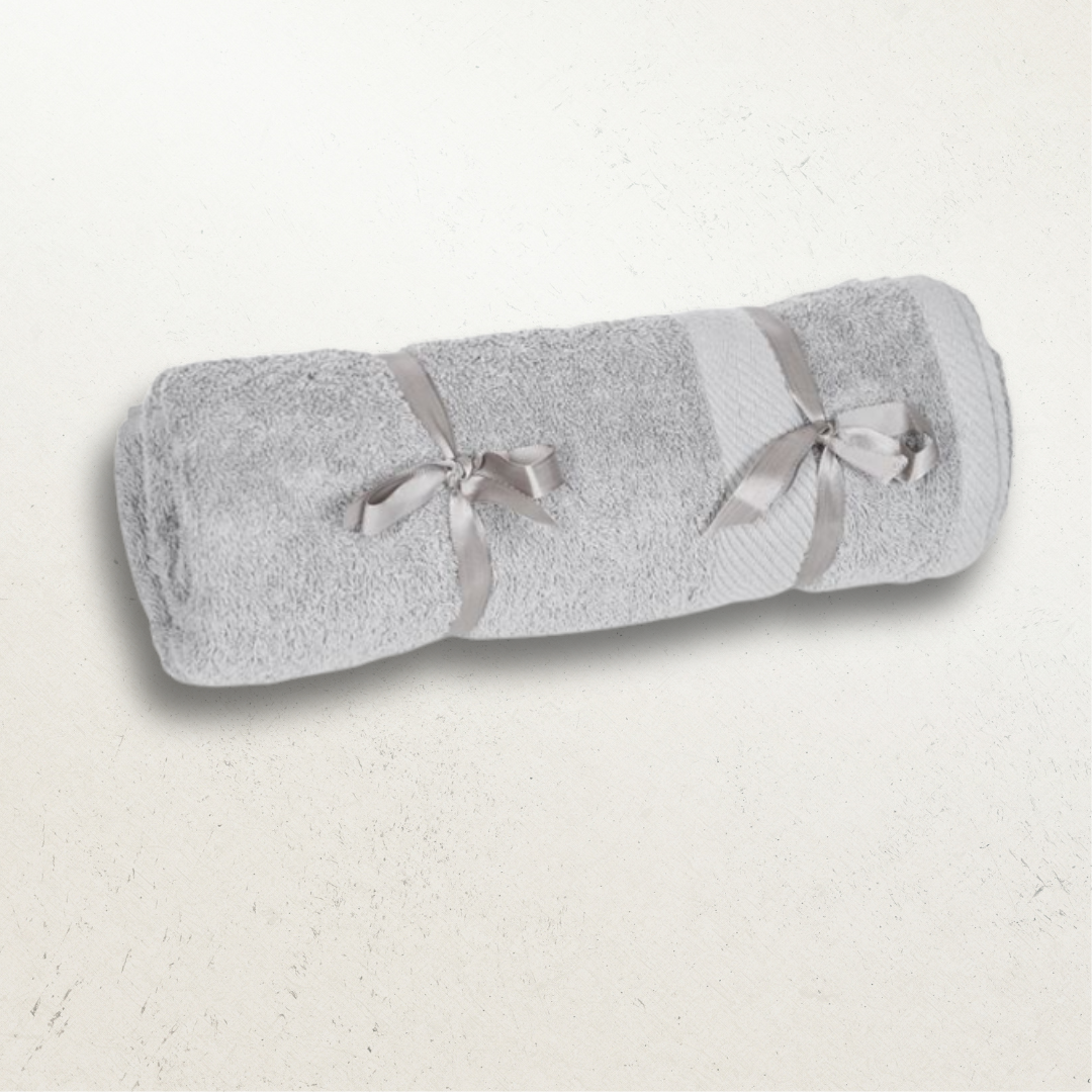 Light Grey Luxury Soft Bath Towel with Spa Ribbon