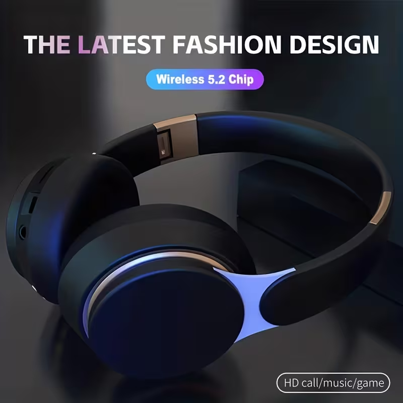 Everyday Foldable Wireless Headphones, Lightweight Bluetooth 5.3 Headset for Travel, Work & Calls
