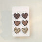 3-Pair Heart-Shaped Stud Earrings Set
