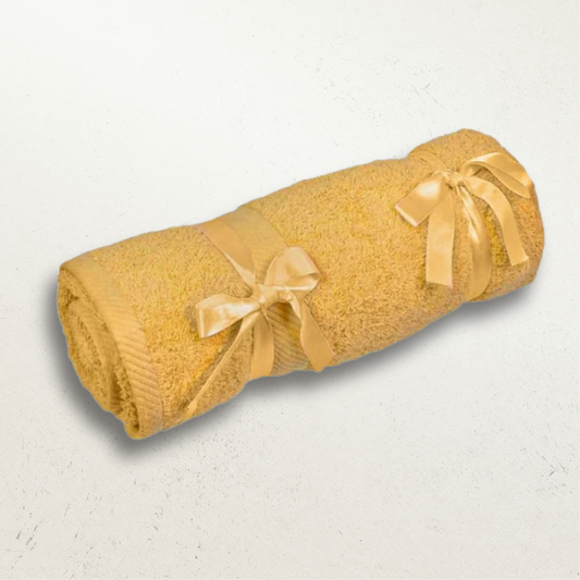 Yellow Luxury Soft Bath Towel with Spa Ribbon