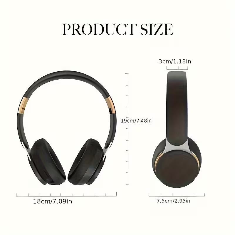Everyday Foldable Wireless Headphones, Lightweight Bluetooth 5.3 Headset for Travel, Work & Calls