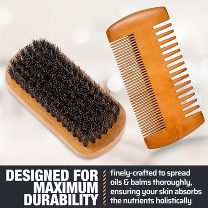 Refined Wooden Beard Grooming Set