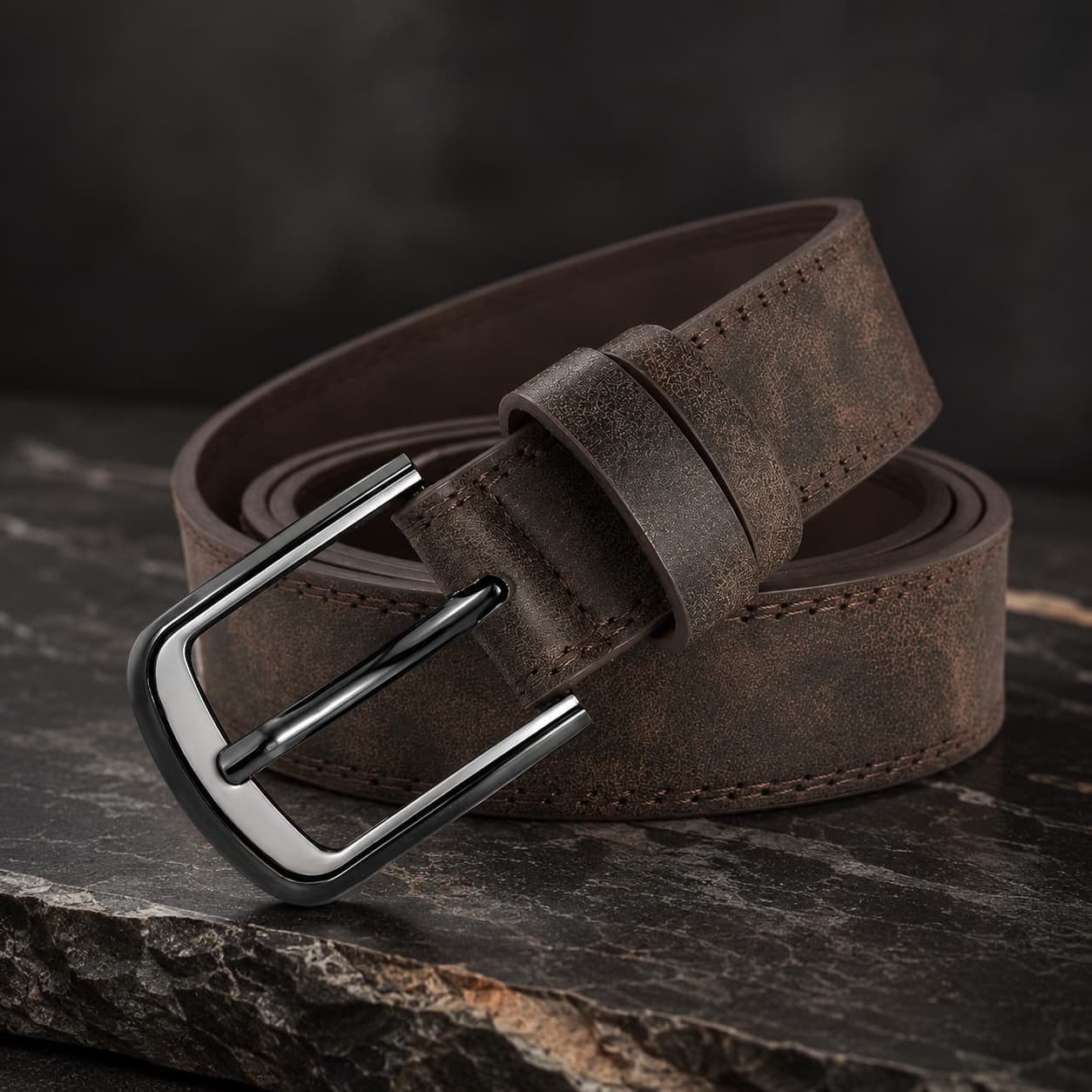 Signature Spliced Alloy Buckle Belt, 3.5cm Everyday Belt for Jeans & Trousers