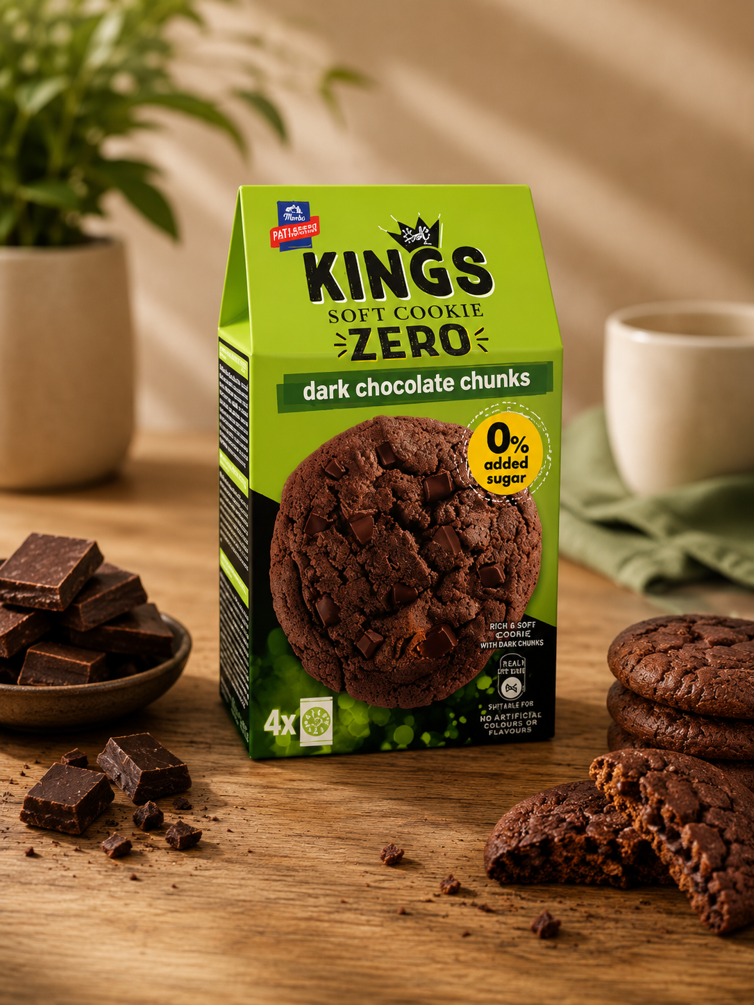 Allatini Soft Kings Cookies Chocolate - Zero Sugar