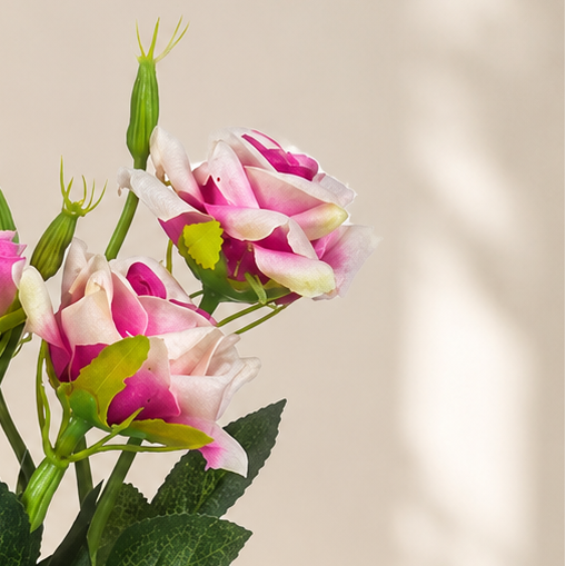 Elegant Artificial Rose  Purple & Cream