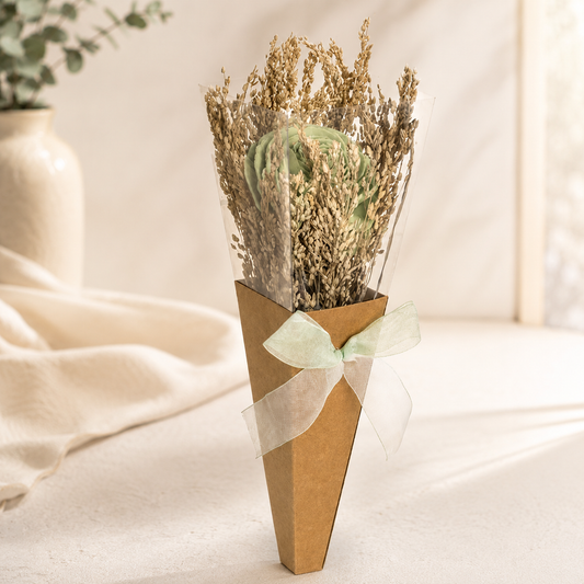 Decorative Dried Mint Rose Bouquet