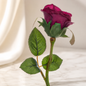 Elegant Artificial Rose Bud Stem Purple