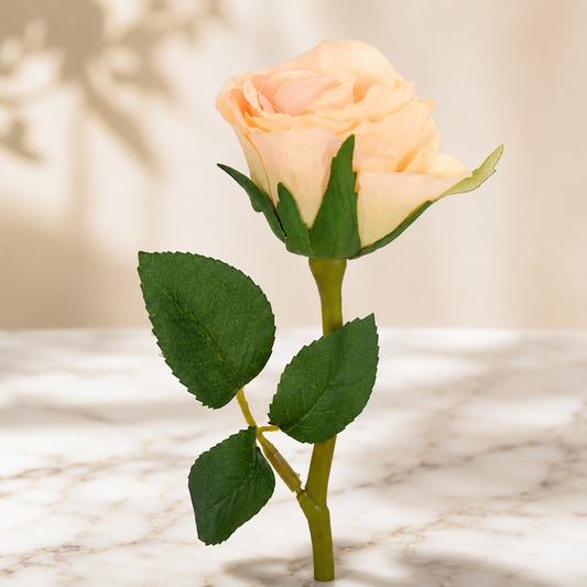 Artificial Salmon Rose Bud Stem