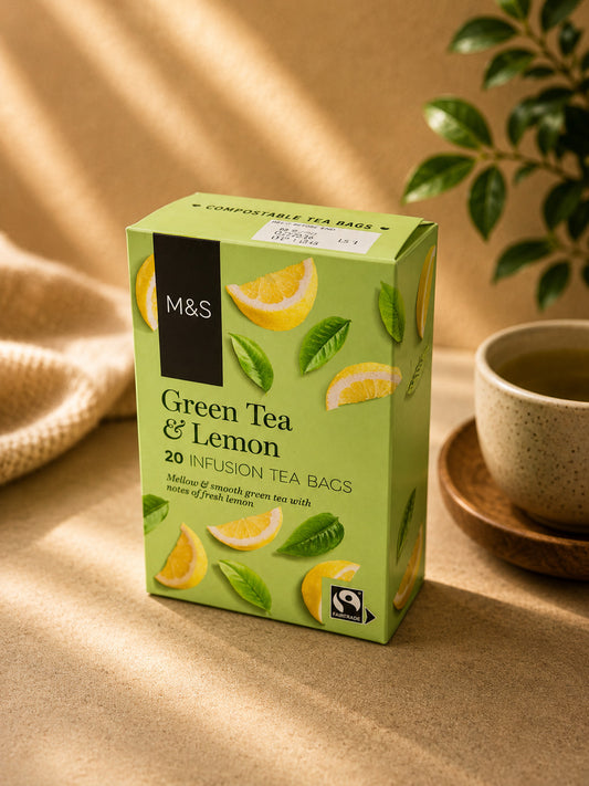 M&S Green Tea & Lemon Infusion Tea Bags – Refreshing Citrus Green Tea x20