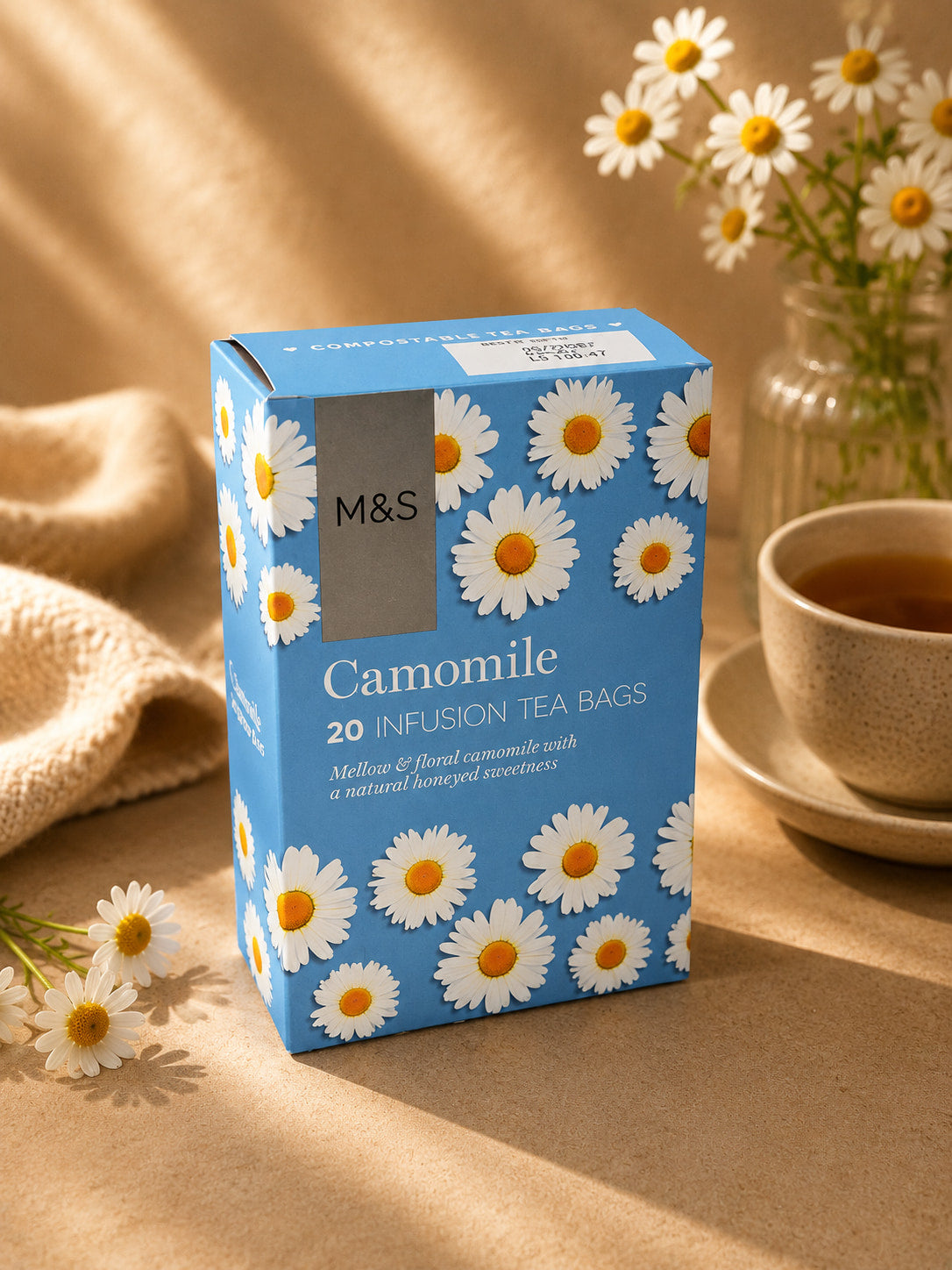 M&S Camomile Infusion Tea Bags – Calming Herbal Tea x20