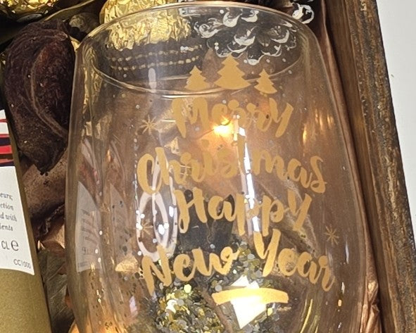 Christmas handmade wooden house gift box filled with festive treats – Cyprus holiday gift