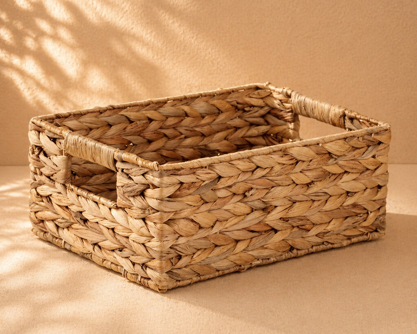 Woven natural gift basket on neutral background, elegant basket for gift packaging Gift shop Cyprus Gifting CY