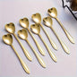 Gold heart-shaped spoon arranged neatly, ideal for gift boxes and luxury hampers