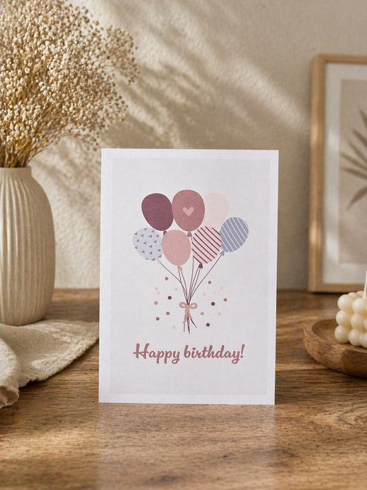 Cute Balloons Birthday Greeting Card