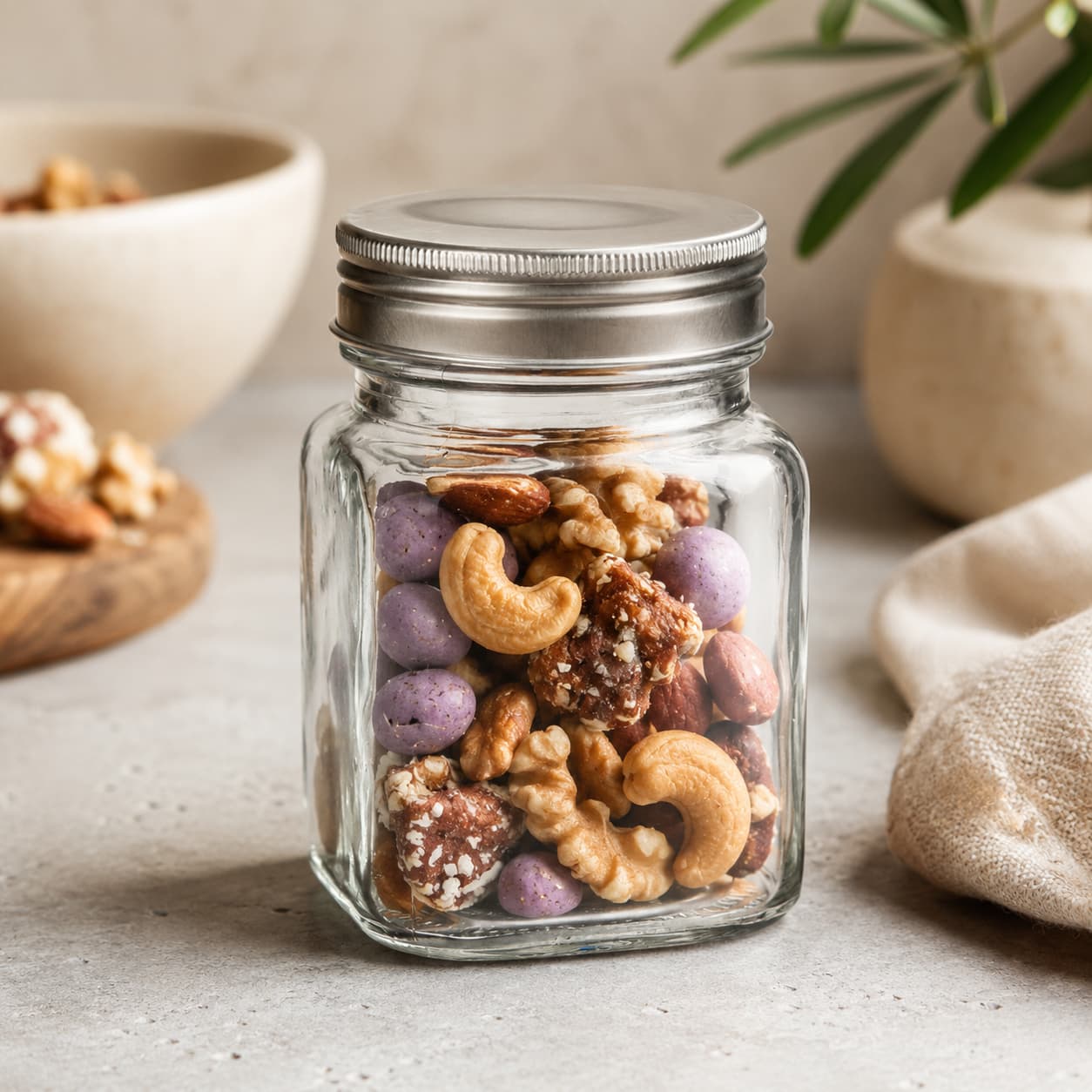 Glass Jar with Premium Nut Mix 4