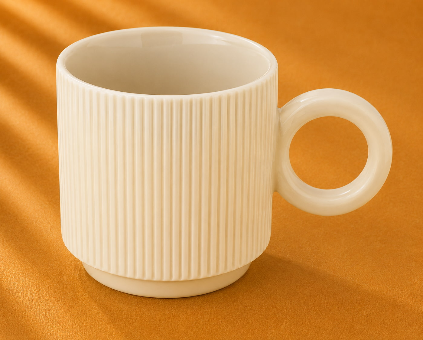 Nordic Ribbed Ceramic Mug