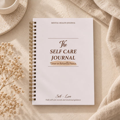 Self Care Journal showing self-love, gratitude and daily reflection prompts