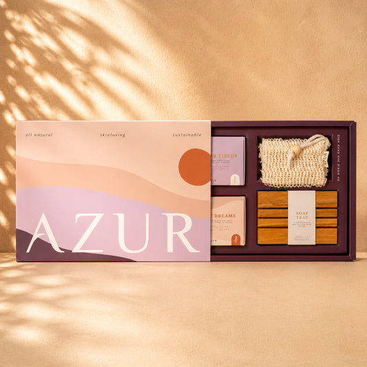 AZUR skincare product set on a beige background Gift set  by Gifting CY Cyprus