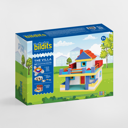 Bildits Villa kit – advanced model house construction set for children using real building materials