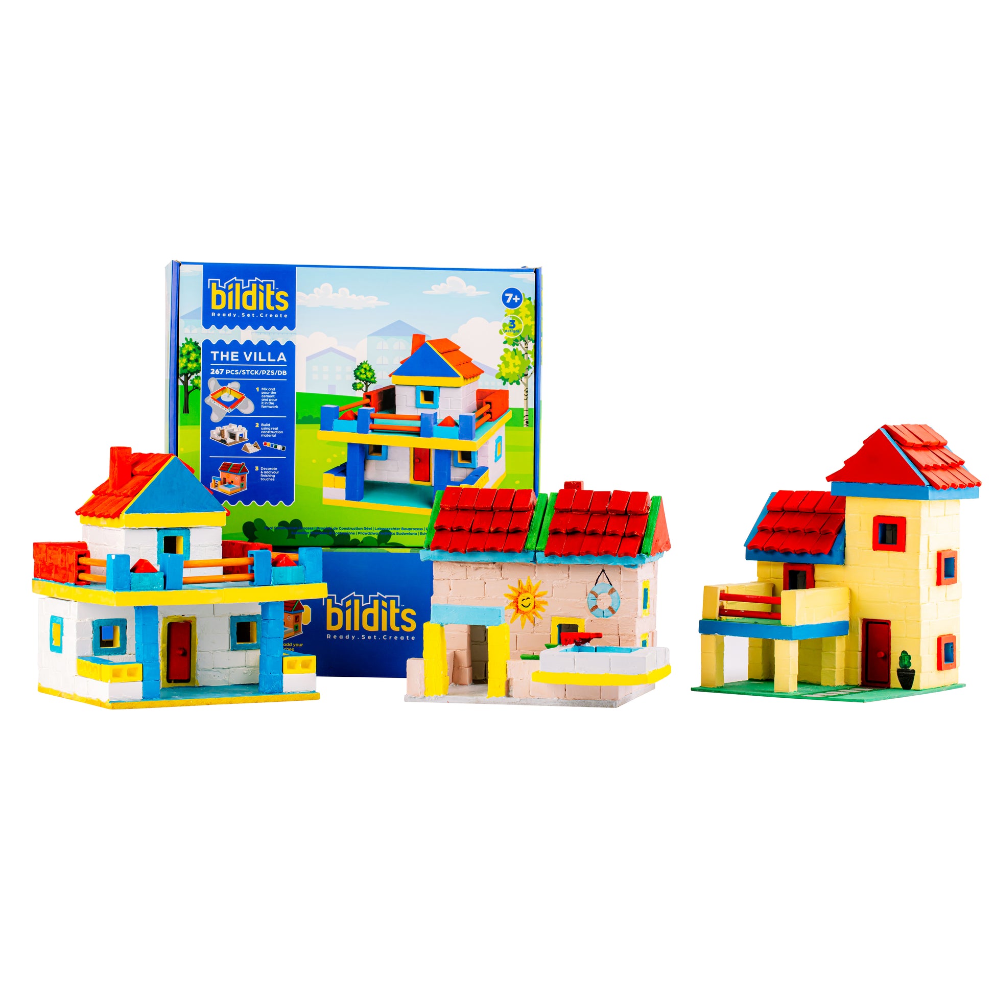 Bildits Villa kit – advanced model house construction set for children using real building materials