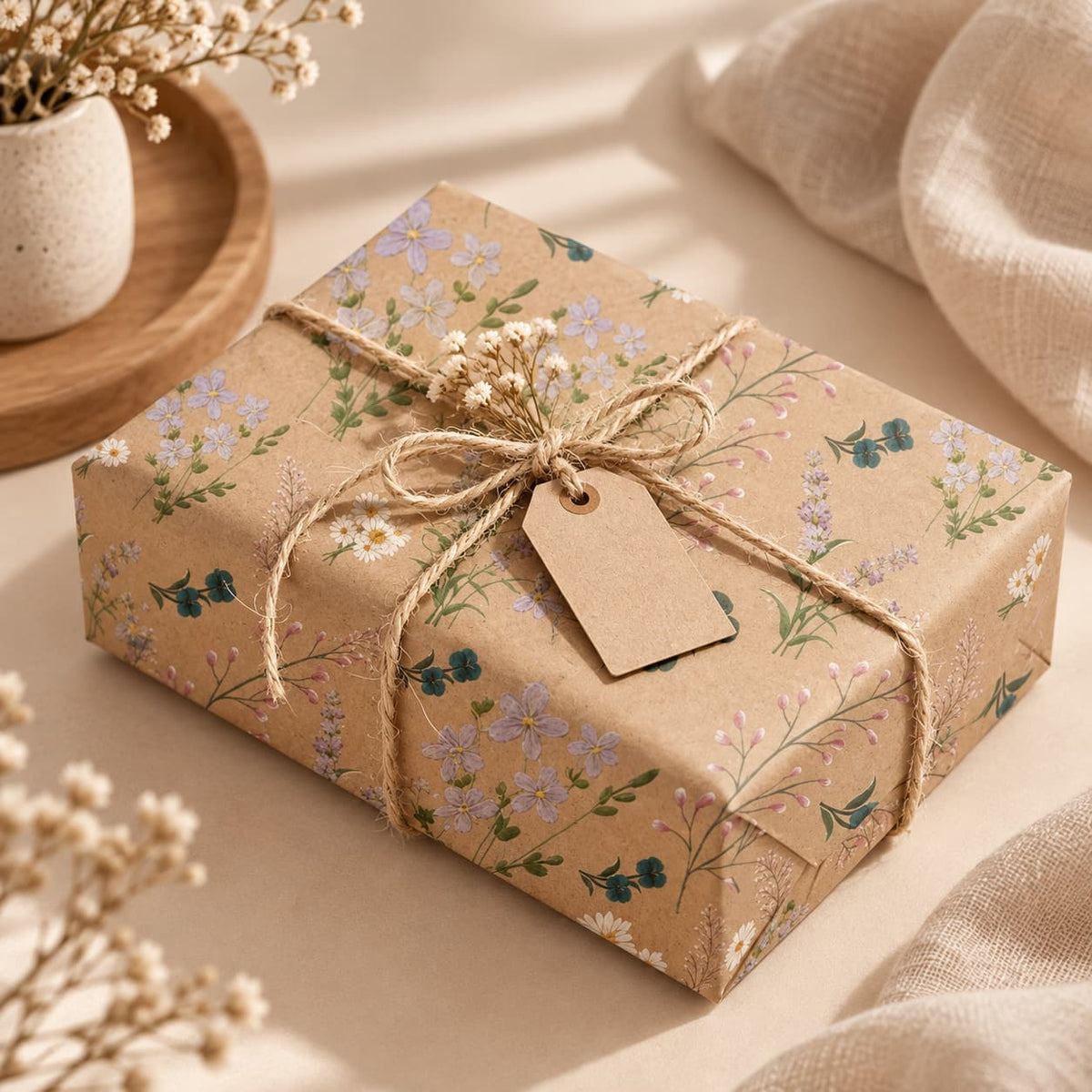 Wildflower Kraft Gift Wrap
