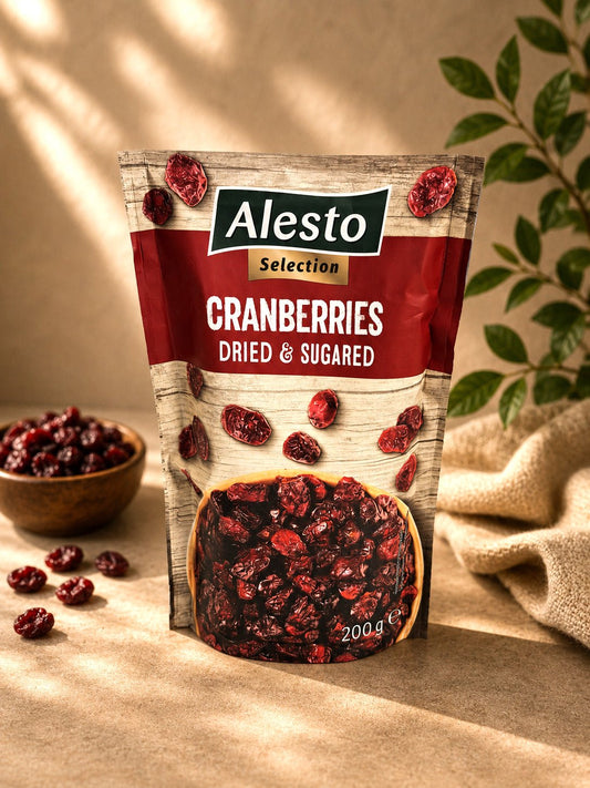 Alesto Dried Cranberries – Sweetened Premium Cranberry Snack 200g - Gifting CY - Cyprus - 