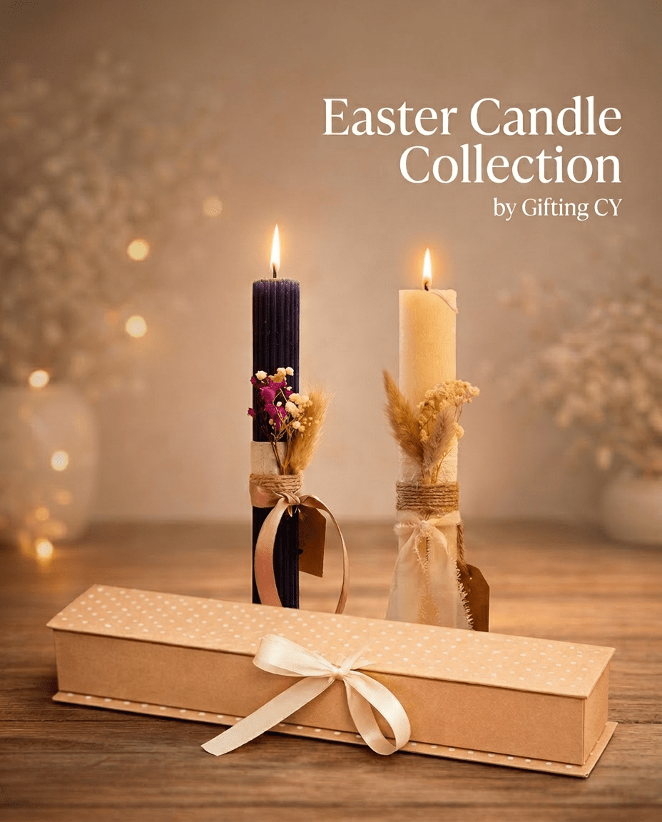 Artist Easter Premium Handmade Candles with Souvenir Gift Box (Off - white) - Gifting CY - Cyprus - 