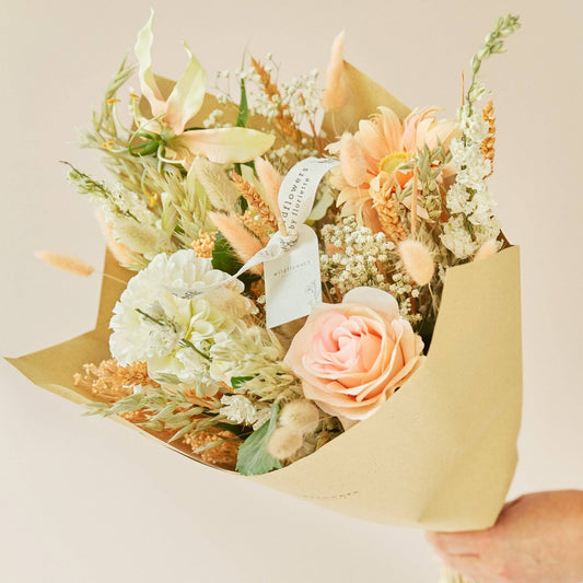 Peach Perfect Mixed Dried Flower Bouquet | Bestseller