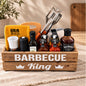 Ultimate Barbecue King Gift Crate with  Honey BBQ Sauce, Kühne sauces, King of Olives oil, barbecue tools and certificate