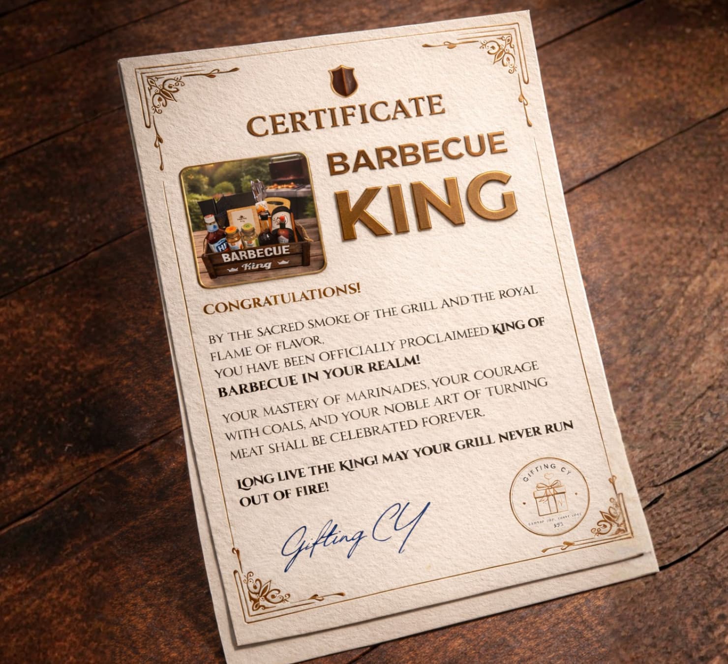 Barbecue King Gift Box – Premium Wooden Box for Barbecue Lovers - Gifting CY - Cyprus - 