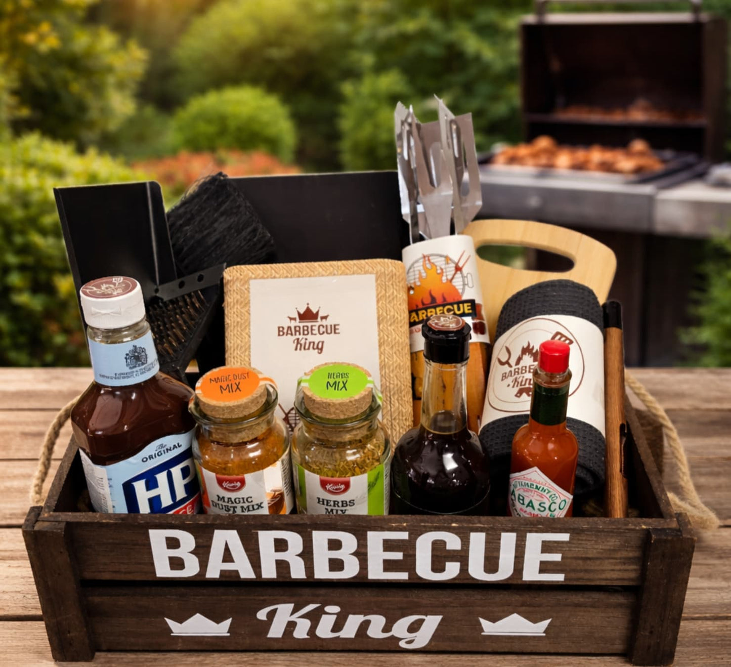 Barbecue King Gift Box – Premium Wooden Box for Barbecue Lovers - Gifting CY - Cyprus - 