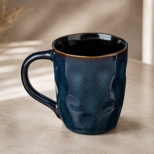 Blue & Black Glaze Ceramic Mug, 330ml - Gifting CY - Cyprus -