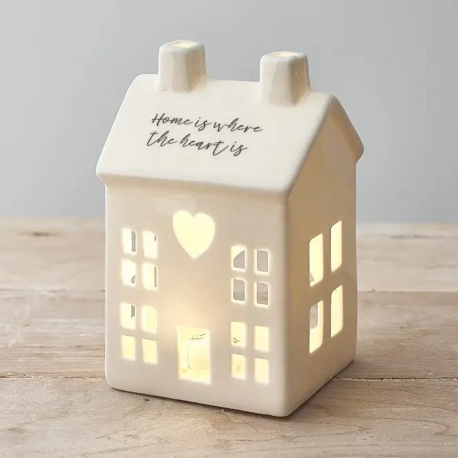 Ceramic House Tealight Holder – Cozy Home Decor with Quote - Gifting CY - Cyprus - 