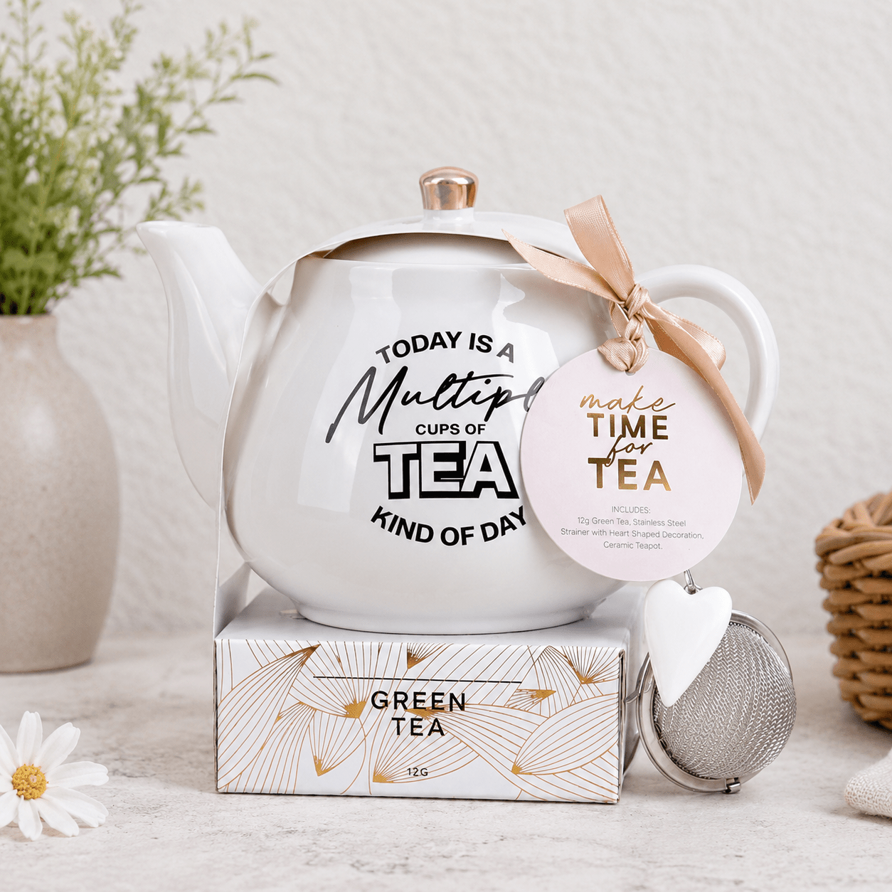 Ceramic Tea Pot Gift Set – Elegant Tea Lover Gift Box - Gifting CY - Cyprus -
