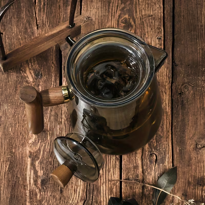 Serene Glass Tea Infuser Pot, Elegant Clear Tea Maker for Loose Leaf Tea & Calm Daily Rituals