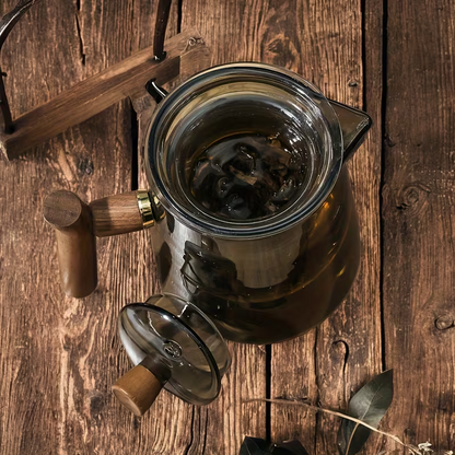 Serene Glass Tea Infuser Pot, Elegant Clear Tea Maker for Loose Leaf Tea & Calm Daily Rituals