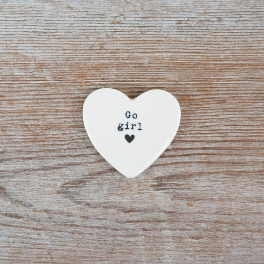 “Go Girl” Heart Token Sweet Encouragement Gift (4cm) - Gifting CY - Cyprus - 