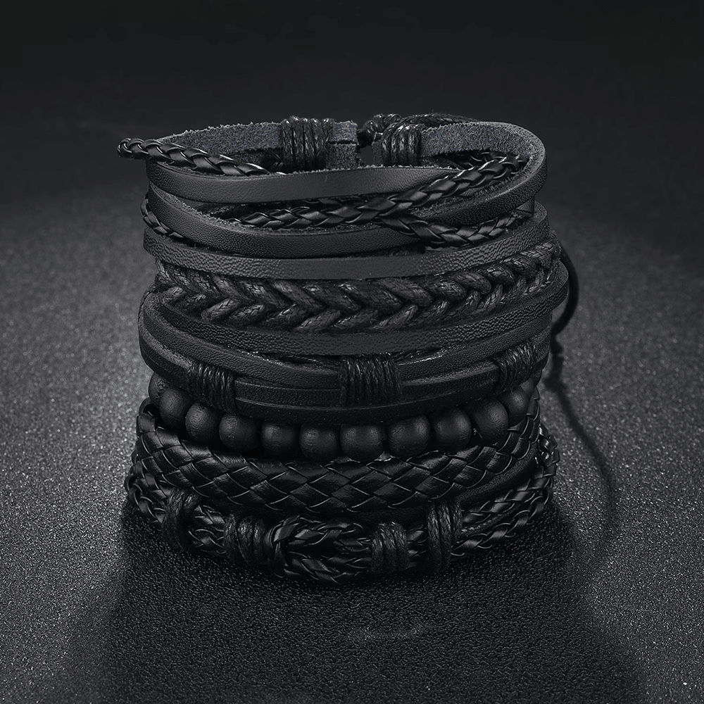 Handmade Black Leather Men’s Bracelet - Gifting CY - Cyprus - 