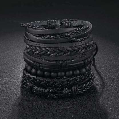 Handmade Black Leather Men’s Bracelet - Gifting CY - Cyprus - 