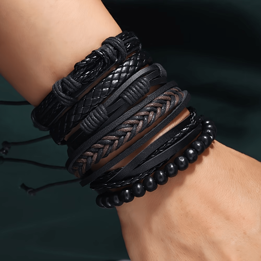 Handmade Black Leather Men’s Bracelet - Gifting CY - Cyprus - 
