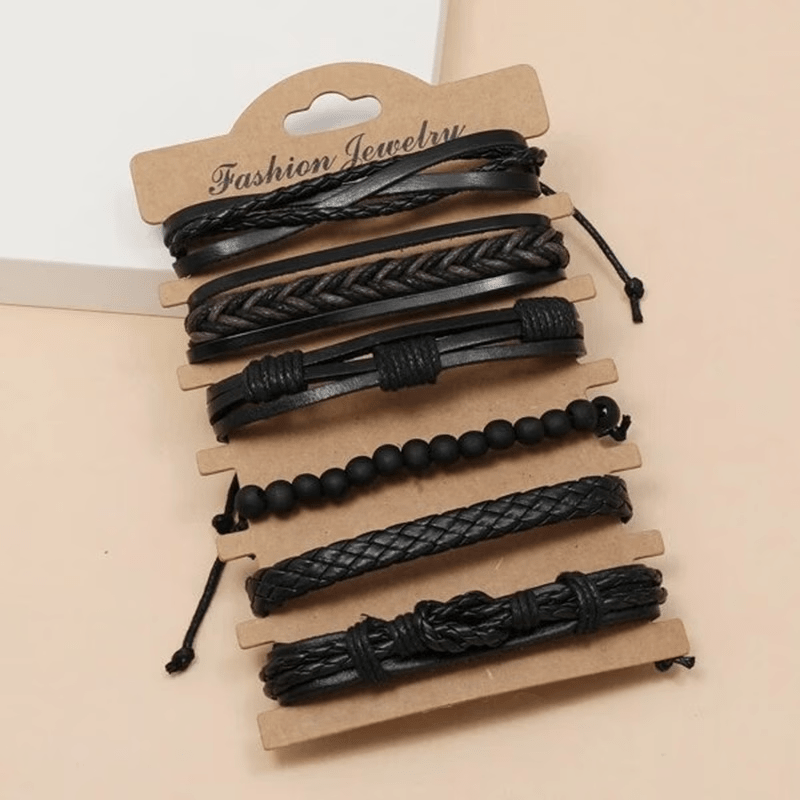 Handmade Black Leather Men’s Bracelet - Gifting CY - Cyprus - 