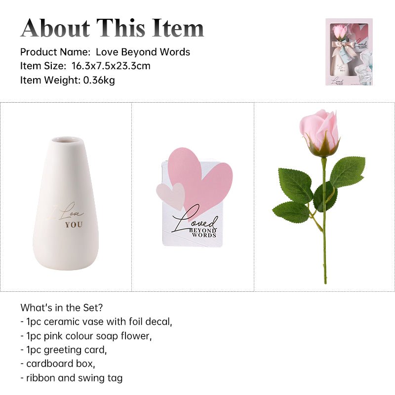 Luxury Ceramic Vase Gift Set with Soap Flower - Gifting CY - Cyprus - 