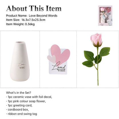 Luxury Ceramic Vase Gift Set with Soap Flower - Gifting CY - Cyprus - 