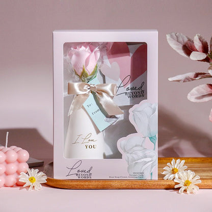 Luxury Ceramic Vase Gift Set with Soap Flower - Gifting CY - Cyprus - 