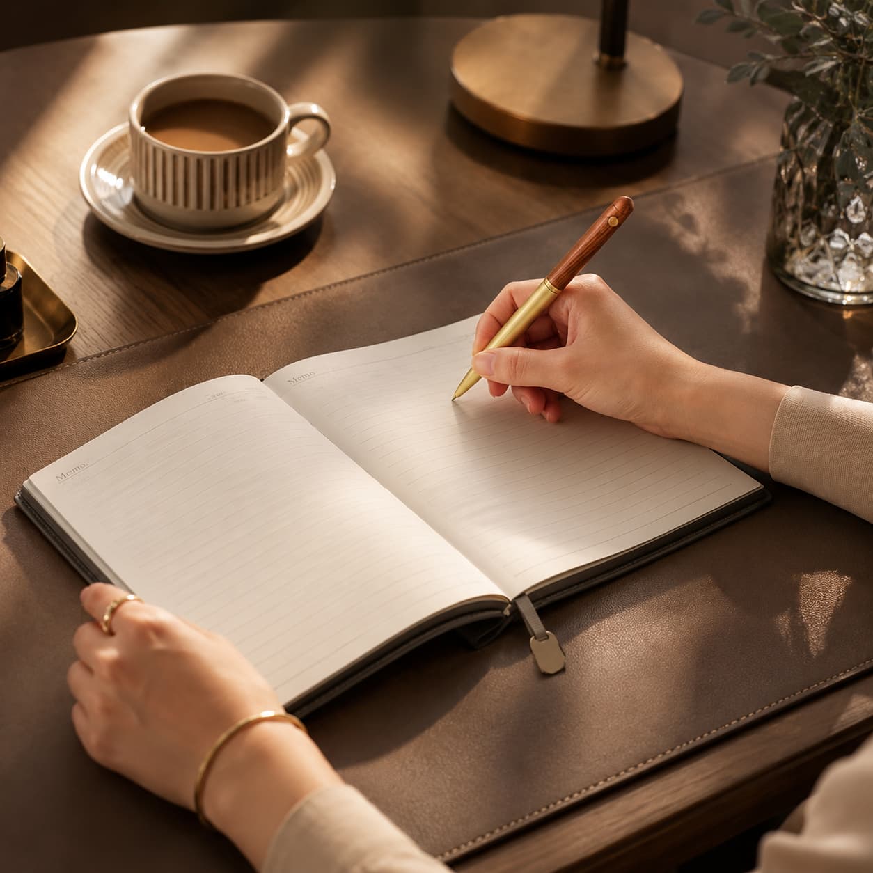 Luxury Coffee Brown Notebook with Lined Pages for Daily Writing - Gifting CY - Cyprus - 